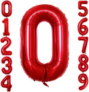 GOER Red Foil Balloons Number 0 for 10th 20th 30th 40th 50th 60th 70th 80th 90th 100th Birthday Party Supplies Anniversary Decorations (3 pcs,42 inch,32 inch,16inch) by TinyTreasures Baby Boutique