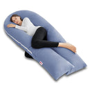 Meiz Pregnancy Pillows, Cooling Silky Pregnancy Pillows for Sleeping, 65" U Shaped Full Body Maternity Pillow for Pregnant Women, with Washable Jersey Cotton Cover, Blue by TinyTreasures Baby Boutique