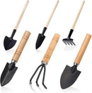 Small Garden Tool Set, 6 Pieces Iron Gardening Kit Including Hand Shovel, Transplant Shovel and Hand Rake with Wood Non-Slip Handle Perfect for Plant Lovers by GreenHaven Gardens