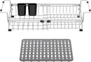 GSlife Expandable Sink Dish Drying Rack - Stainless Steel Capacity Adjustable Over The Sink Dish Rack (13.4''-20.4'') with Sink Mat and Utensil Holder, Silver by CozyNest Decor