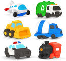 6 PCS Vehicle Floating Bath Toys Mold Free Infant Bath Tub Toys for 12 Months - No Hole Bathtub Toys for Toddlers 1-3 Water Pool Toys for Baby Toddler Ages 1+ by TinyTreasures Baby Boutique