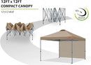 MASTERCANOPY Pop up Canopy Tent with 1 Sidewall (12x12 ft, Khaki) by GreenHaven Gardens