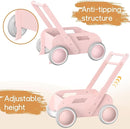2025 HOMEKOL Wooden Baby Walker,Baby Push Walker, Adjustable Speed Baby Walker for Boys and Girls, Baby Activity Center, Gift for Birthday, Christmas and New Year Nature Pink by TinyTreasures Baby Boutique