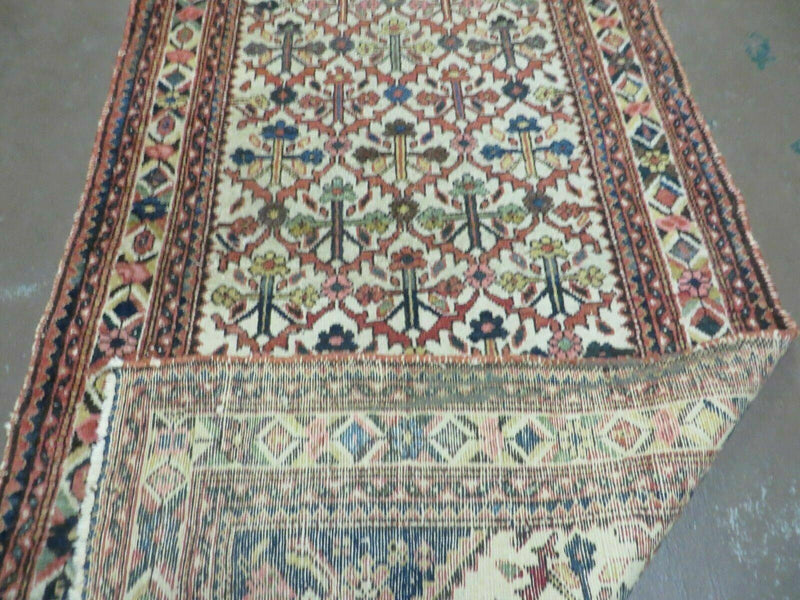 3' 3"X 10' Antique Handmade Caucasian Shirvan Wool Runner Rug Nice