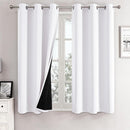 ChrisDowa White 100% Blackout Curtains for Bedroom with Black Liner, 2 Thick Layers Total Blackout Thermal Insulated Grommet Small Window Curtains 2 Panels Set (Pure White, 42 x 54 Inch) by TinyTreasures Baby Boutique