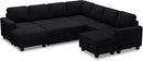 Belffin Oversized Sofa Bed Modular Sectional Sleeper Sofa with Pull Out Bed L Shaped Couch with Storage Chaise Black Couch by CozyNest Decor