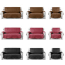 Reversible Sofa Cover Chair Loveseat Couch Slipcover Microfiber Cushion Furniture Protector Shield Water-Resistant w/ Elastic Strap for Kids Pet Dog C