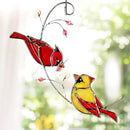 Cardinal Suncatchers Stained Glass for Window Hangings, Cardinal Sun Catchers Gifts for Women, Red Birds Sun Catchers for Christmas Dec, Cardinal Window Suncatcher Ornament by GreenHaven Gardens