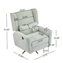Power Recliner Chair Swivel with Boucle Upholstery and 360° Swivel by HouseOfZazla