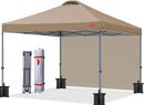MASTERCANOPY Pop up Canopy Tent with 1 Sidewall (12x12 ft, Khaki) by GreenHaven Gardens