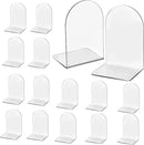 Lulonpon 16 Pieces Book Ends, Bookends, Books End for Shelves, Books End for Heavy Books, Clear Bookends, Acrylic Book Ends for School, Library,Desktop Organizer and Book Shelves by CozyNest Decor