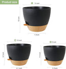 12/10/9 inch Large Self Watering Pots, Planter, Plant Pots with Mesh Drainage Holes for Indoor Outdoor Garden Plants, Plastic Flower Pots with Removable Deep Reservoir, Black with Brown by GreenHaven Gardens