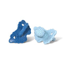 RaZbaby RaZberry Silicone Teether Pacifier – Teething Relief for Infants, Food-Grade, Hands & BPA Free, Natural Berrybumps Fruit Texture for Sensory Development, Freezable, 2-Pack - Dark & Light Blue by TinyTreasures Baby Boutique