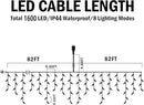 Hezbjiti Christmas Lights Decorations Outdoor, 1600LED 164FT Curtain Fairy Lights 8 Modes 320 Drops Fairy String Curtain Lights for Christmas Decor Eaves Window Party Yard Garden by GreenHaven Gardens