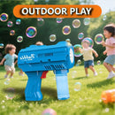 Kids Bubble Gun, Bubble Blaster with Refill Solution, Automatic Bubble Maker Blower & LED Light, Bubble Machine Guns for Toddlers Age 3-8, Outdoor Toys，Birthday Gifts，Easter, Wedding, Party (Blue) by TinyTreasures Baby Boutique