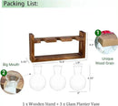 Plant Propagation Station,Plant Terrarium,Plant Starter,Gifts for Plant Lovers,Glass Bulb Terrarium with Retro Solid Wooden Stand for Hydroponics Plants Home Garden Wedding Décor (3 Bulbs) by GreenHaven Gardens
