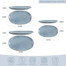 famiware Serving Platter, Oval 15.59/14.3/12.9inch Serving Dishes for Entertaining, Serving Bowls, Reactive Glaze, Stoneware Serving Trays for Party, Food, Turkey, Cheese, Ocean Series, Blue by CozyNest Decor