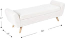 HomePop Modern Storage Bench with Wood Legs Home Décor|Bench with Storage for Living Room & Bedroom - Sherpa Cream by CozyNest Decor