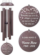 Personalized Wind Chimes, Peach Blossom Sympathy Wind Chime, in Loving Memory for Loss of Loved Dad/Mom, Large Commemorative Sympathy Bereavement Condolences Gifts for Funeral by CozyNest Decor