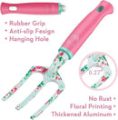 Gardening Tools, 8 Pcs Heavy Duty Floral Garden Tool Set Birthday Gifts for Women WANCHI Rose Red Gardening Kit (Garden Tool Bag Kneeling Pad Weeder Fork Hand Rake Pruning Shears Trowel Transplanter) by GreenHaven Gardens