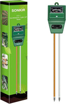 Soil pH Meter, MS02 3-in-1 Soil Moisture/Light/pH Tester Gardening Tool Kits for Plant Care, Great for Garden, Lawn, Farm, Indoor & Outdoor Use (Green) by GreenHaven Gardens