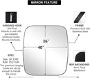 ANDY STAR Brushed Nickel Oblong Mirror, 36x40 Inch Brushed Nickel Oval Mirror for Bathroom with Stainless Steel Metal Frame, Wall Mouned for Bathroom, Living Room, Entryway by CozyNest Decor