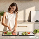 SMIRLY Plastic Cutting Board Set 3 Pieces, Non-Slip Dishwasher Safe Chopping Boards for Kitchen, Black & White by CozyNest Decor