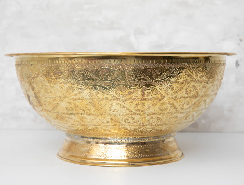 Handcrafted Engraved Brass Vessel Sink - BRASSMA