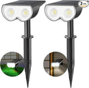 Consciot 16 LEDs IP67 Waterproof Outdoor Solar Spot Lights, Auto On/Off Adjustable for Garden Yard Pathway, 2-in-1 Wall Lights (Cool White, 2 Pack) by GreenHaven Gardens