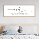 SRSZHIYUE Relax You're On Lake Time Wall Decor Above Bed Sign 32"×12" for Lake House Bedroom Over Bed Large Wood Framed Hanging Art (Wood) by CozyNest Decor