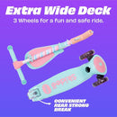 SKIDEE Kick Scooters for Kids Ages 3-5, Adjustable Height Foldable Scooter with Removable Seat, 3 LED Light Wheels, Rear Brake, Wide Standing Board, Suitable Up to 12 Year Old Boys/Girls by TinyTreasures Baby Boutique
