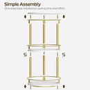 3-Tier Lazy Susan, Rotating Spice Rack, Spinning Organizer, Industrial Turntable Spice Rack for Cabinet, Kitchen Countertop, Pantry, White and Gold SR23DW by CozyNest Decor