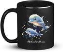 Custom Name Xmas Animal Cup, Cute Dolphins Swimming Design Mug 11oz 15oz, Customized Christmas Dolphins Black Cup, Personalized Animal Lover Coffee Mug, Gift For Newlyweds, Close Friend by CozyNest Decor