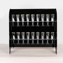 Tableclothsfactory Black Mirror Finish 2-Tier Wine Glass Stemware Rack, 18 Champagne Flute Holder Foam Board Stand - 25" by CozyNest Decor