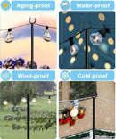 String Light Pole Stand for Outdoor String Lights Hanging, Use for Backyard, Garden, Patio, Party, Festival, Wedding, Picnic, 10FT, Matte, 2 Poles by GreenHaven Gardens