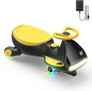 FanttikRide 6V N7 Classic Electric Wiggle Car with Pedal, Rechargeable Battery, Ride on Toys, Swing Car, 2 Speeds, Anti-Rollover, Flashing Light Wheels, Bluetooth, for Ages 3 and Up, 150 Lbs, Yellow by TinyTreasures Baby Boutique