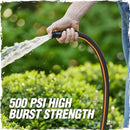 Rugged Rhino Heavy Duty Flexible Light Weight Garden Hose, 50ft x 5/8in, 4 Layer Leakproof Outdoor Gardening Tools, Watering Supplies, Powerful Water Pressure for Lawn, Flowers, Black Orange by GreenHaven Gardens