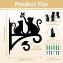 Peacoblue Iron Plant Hangers Hooks for Outdoor Indoor Hanging Plants Fern Pots, Lantern, Bird Feeder, Wind Chimes, 12”x14” Cat Weather Resistant Metal Wall Brackets Holder for Porch, Garden, Home(Cat) by GreenHaven Gardens