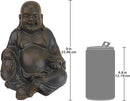 Design Toscano Laughing Asian Man Happy Hotei Garden Statue, Medium, 8 inches wide, 9 inches tall, Cast Stone Resin, Green Bronze Finish by GreenHaven Gardens