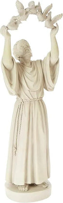 Design Toscano Francis of Assisi Doves of Peace Religious Garden Statue, 7 inches wide, 25 inches tall, Cast Stone Resin, Antique Stone Finish by GreenHaven Gardens