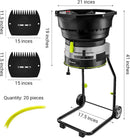 Electric Leaf Mulcher/Shredder: DEKOPRO 13-Amp 8200RPM Motor for 17:1 Reduction Ratio, Adjustable Control Dia with Leaf Scoops Spade and 20 Cutting Lines by GreenHaven Gardens