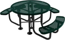 Heavy-Duty Portable Outdoor Picnic Table with Umbrella Hole, Punched Steel Patio Dining Furniture Made in America (46" Round Top, Dark Green) by GreenHaven Gardens