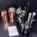 22-Piece Cocktail Shaker Set, 25/20oz Bartender Kit, Bartending Stainless Steel Bar Tools Sets for Drink Mixing, Boston Cocktail Shakers with Stand Recipes Booklet (Rose Gold-25-20oz) by CozyNest Decor