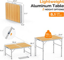 VINGLI 3FT Small Camping Table Adjustable Height Aluminum Folding Table for Picnic Party BBQ, Plastic RV Suitcase Table Portable Lightweight Fold Up Utility Outdoor Tables with Carrying Handle … by GreenHaven Gardens