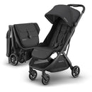 UPPAbaby Minu V3 Travel Stroller | Lightweight + Compact Design | One-Hand Fold + Unfold | from Birth + Overhead Compatible | Jake (Charcoal/Carbon Frame/Black Leather) by TinyTreasures Baby Boutique