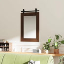 ALBAD Farmhouse Wood Framed Wall Mirror, Natural Wood and Framed Wall Mounted Bathroom Vanity Mirror for Farmhouse Decor, Vertical or Horizontal Hanging by CozyNest Decor