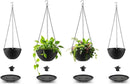 Hanging Planters for Indoor Outdoor Plants 8/10 Inch, 4 Packs Plant Hanger with Drainage Holes, Hanging Basket Flower Pot Perfect for Home, Office and Garden, Black by GreenHaven Gardens