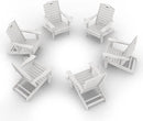 Adirondack Chairs Set of 6, Outdoor Fire Pit Chairs, HDPE All-Weather Adirondack Chairs with Cup Holder, Lawn Chair for Deck, Patio, Garden (White) by GreenHaven Gardens