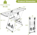 Giantex Clothes Drying Rack, 2-Layer Aluminum Foldable Laundry Drying Rack with 5-Level Adjustable Height, 21 Drying Rails, 10 Side Clips, 4 Shoe Holders, Space Saving Collapsible Laundry Drying Rack by CozyNest Decor