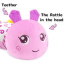 Infant Baby Musical Stuffed Animal Activity Soft Toys with Multi-Sensory Crinkle, Rattle and Textures for 0-3-6-12 Months Developmental Toys, Caterpillar, Purple by TinyTreasures Baby Boutique